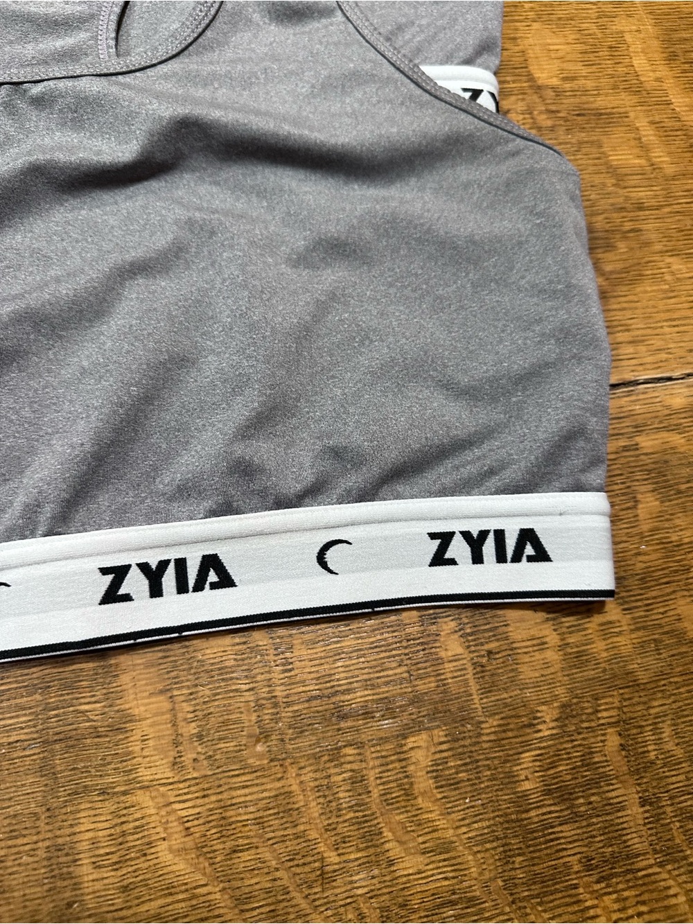 ZYIA Womens Gray Racerback Sports Bra with Branded Elastic Band Sz xl - Picture 2 of 5